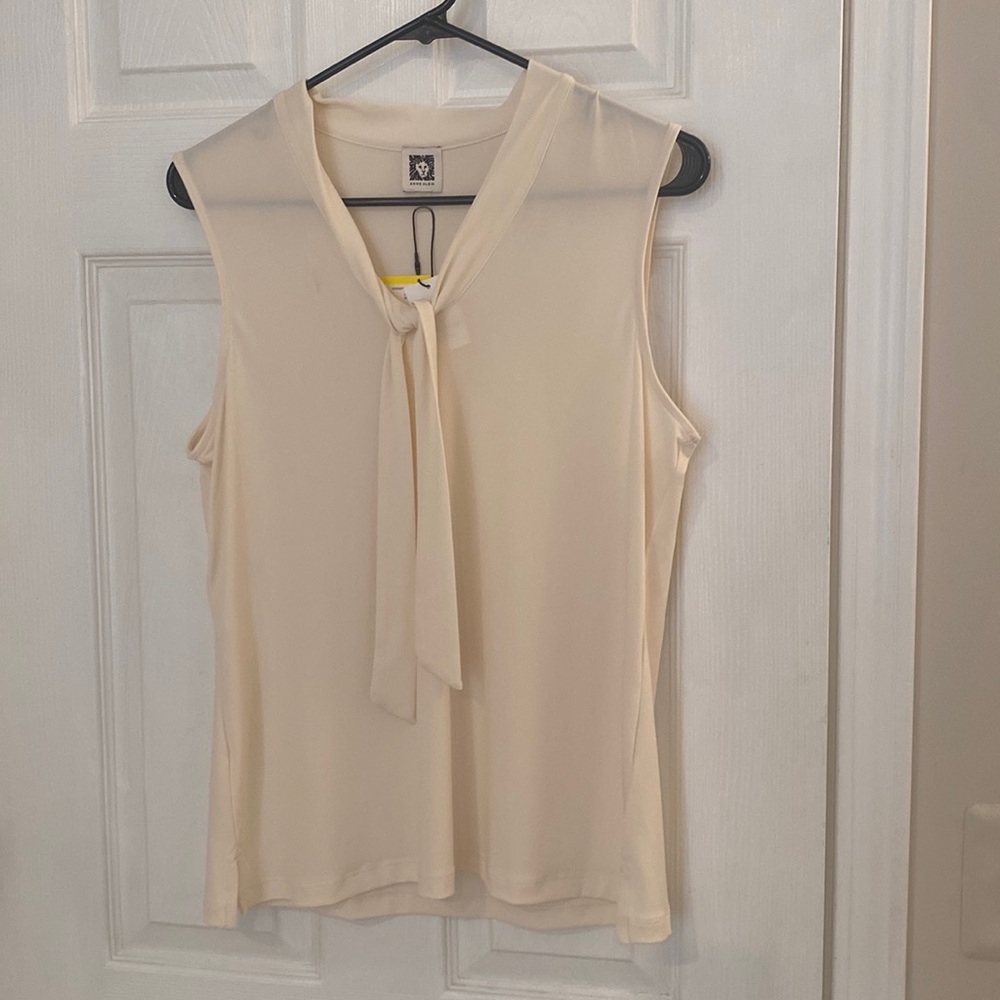 Anne Klein tank blouse with tie